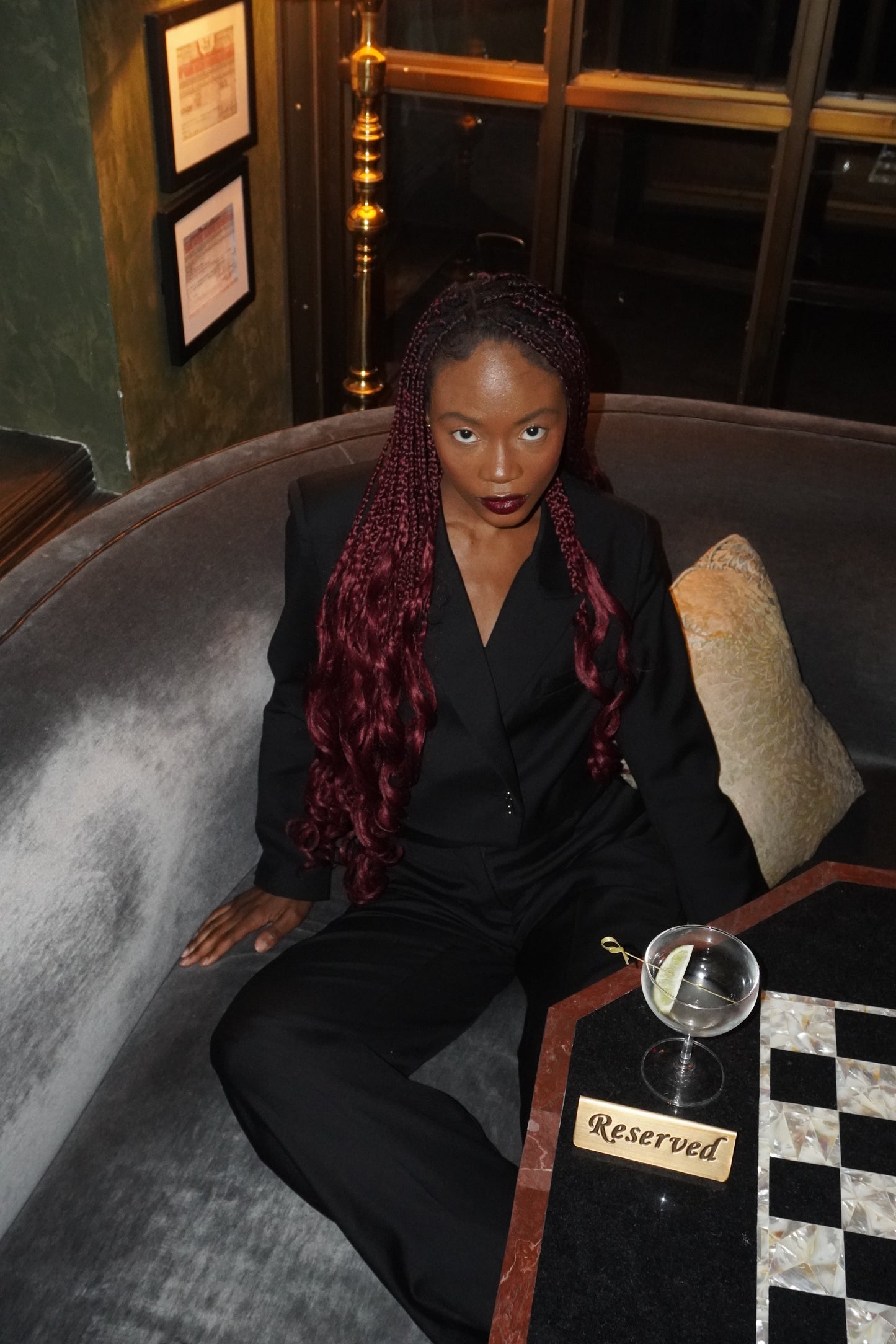 NAVY PINSTRIPE CUFFLINK BLAZER