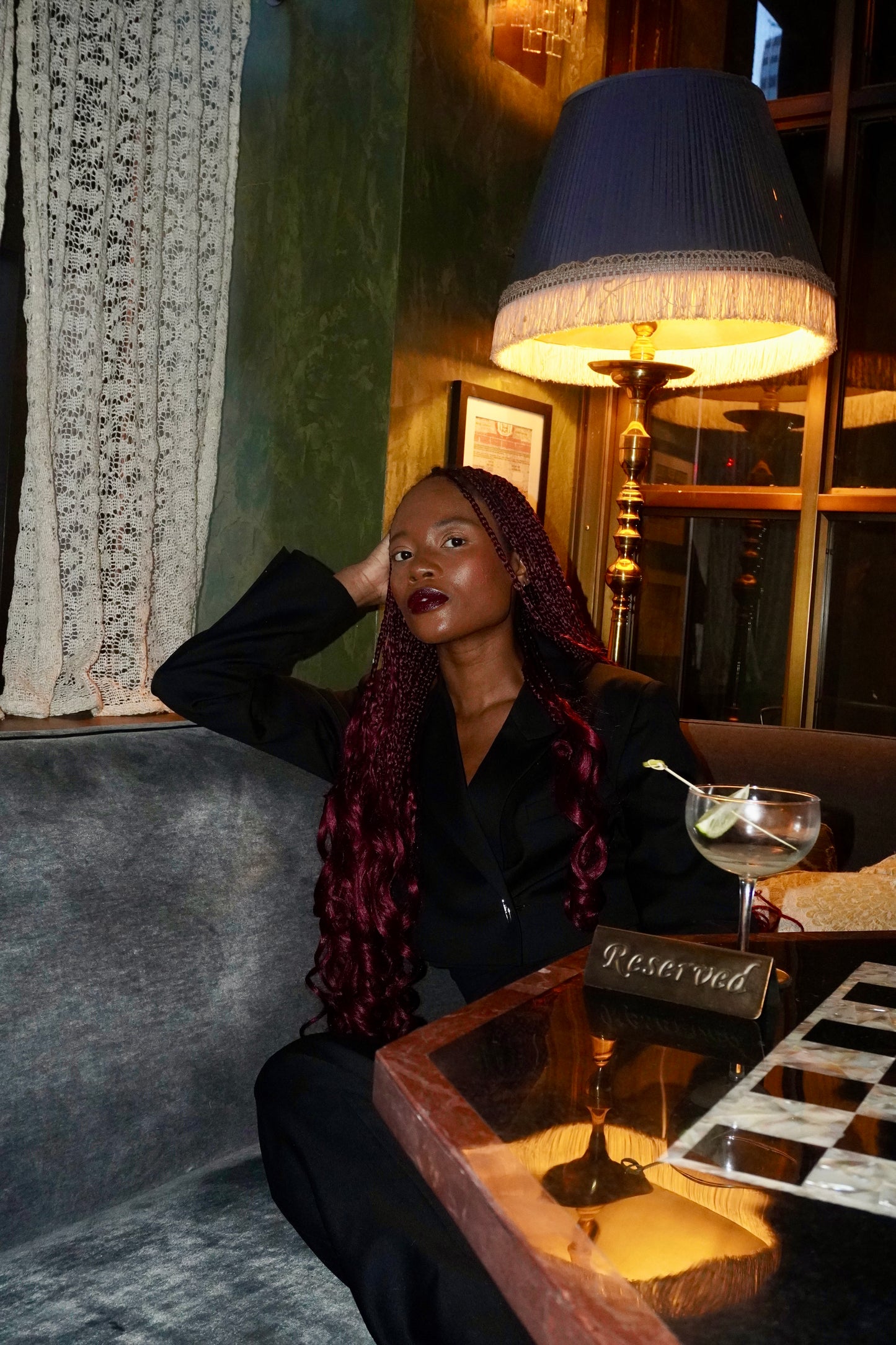 NAVY PINSTRIPE CUFFLINK BLAZER