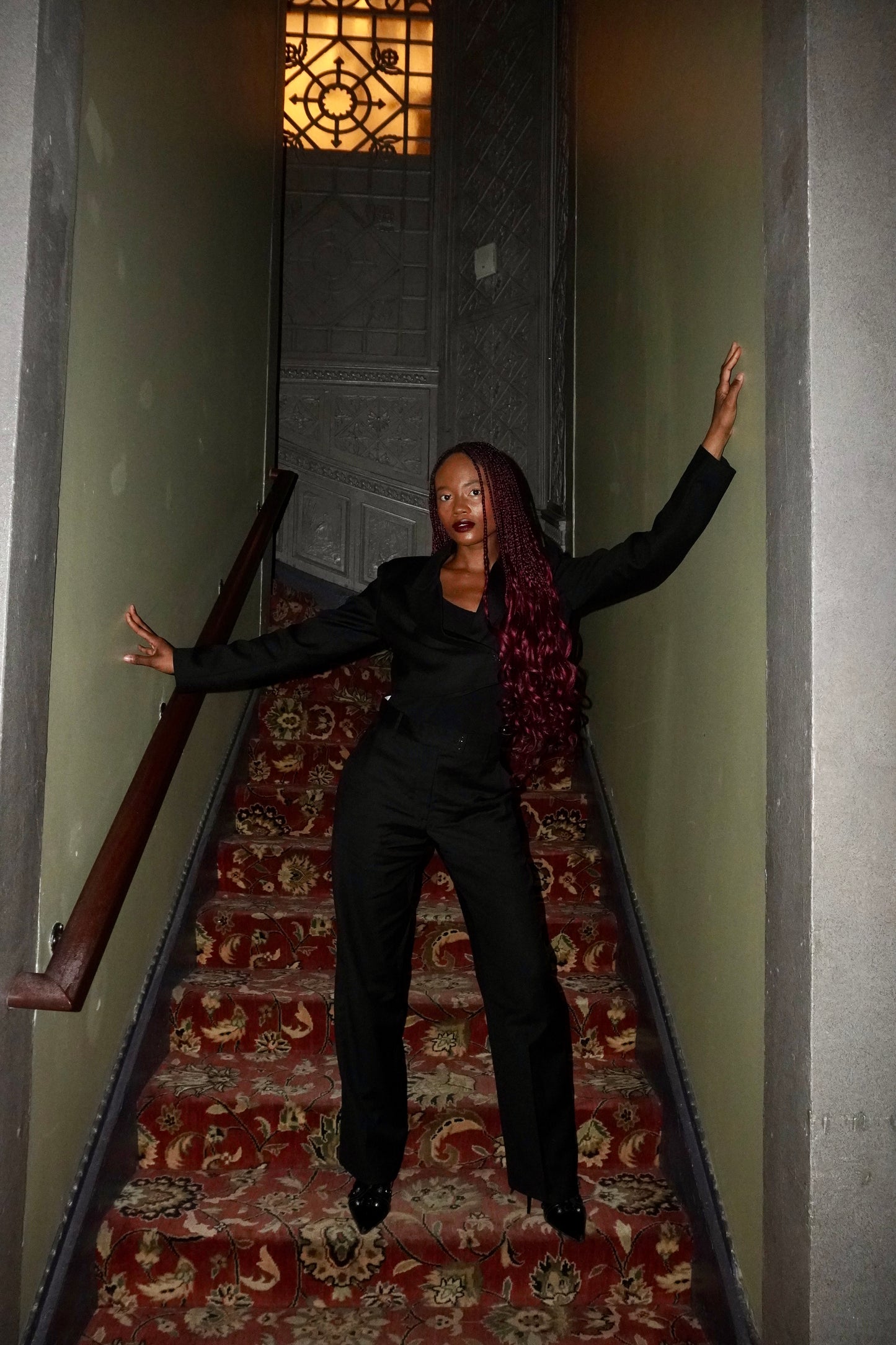 NAVY PINSTRIPE CUFFLINK BLAZER