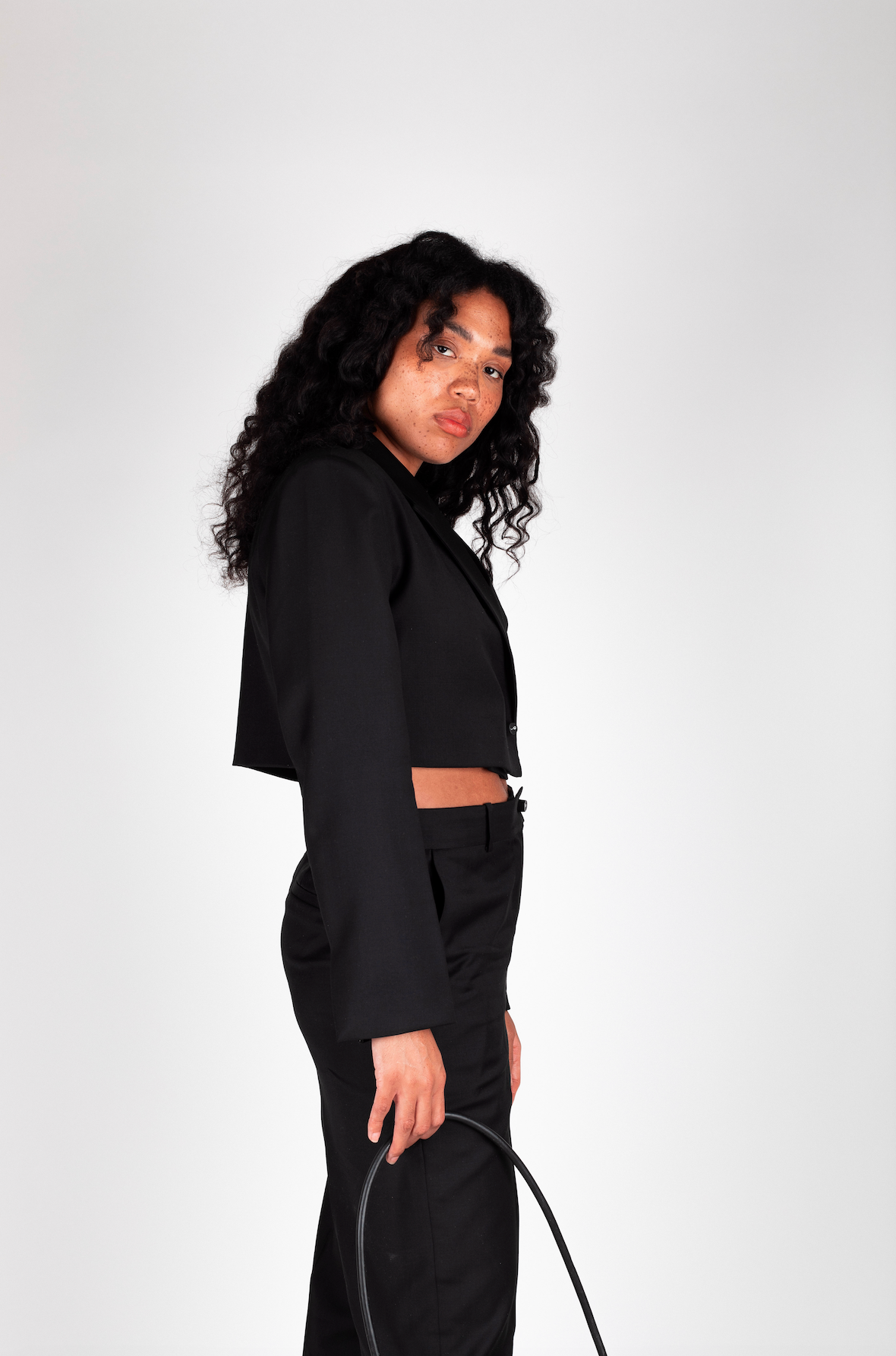 Black Cufflink Pant Suit
