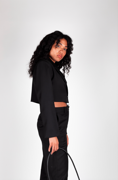 Black Cufflink Pant Suit