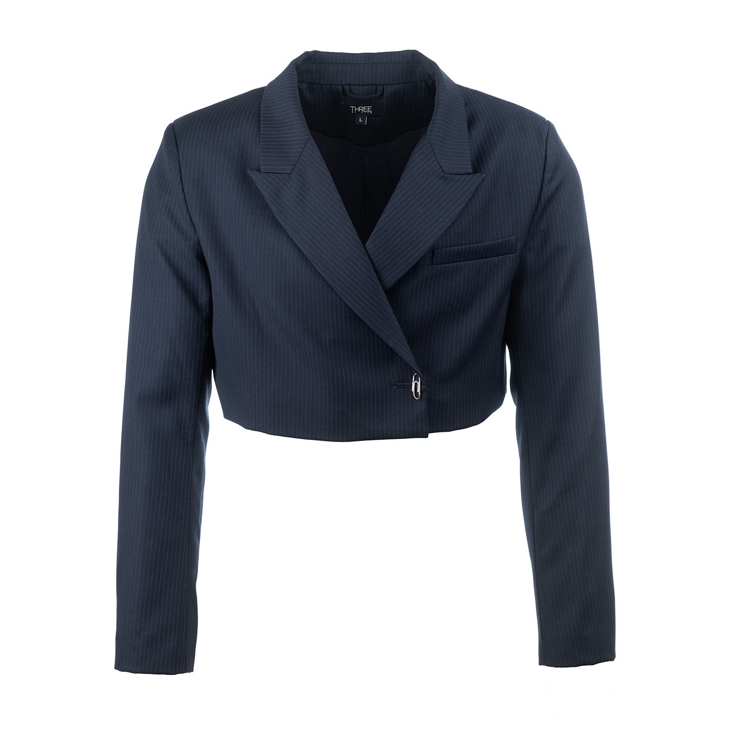 NAVY PINSTRIPE CUFFLINK BLAZER