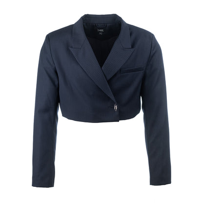 NAVY PINSTRIPE CUFFLINK BLAZER